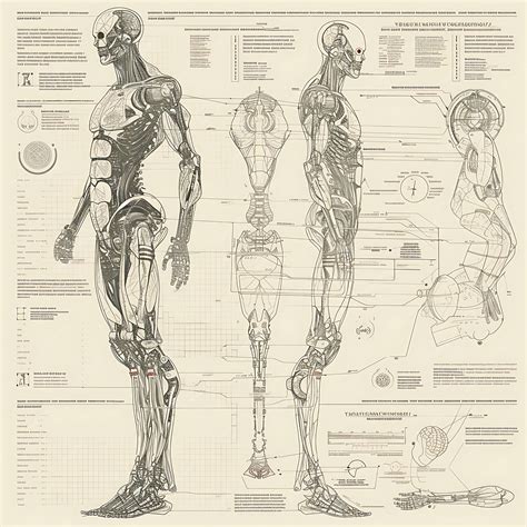 Premium Photo Design Of Cyborg Prosthetic Schematic Poster With