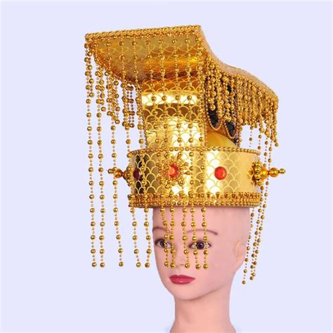 Vintage Qin Empire Crown Vintage Gold Emperor Hat For Adults Perfect