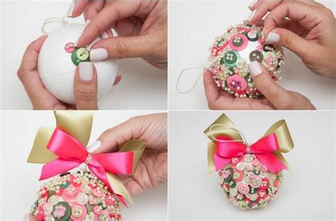 Homemade Diy Christmas Tree Ornaments Styrofoam Ball Arranged With