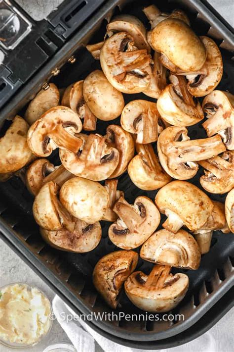 Garlic Butter Air Fryer Mushrooms Only Mins Spend With Pennies