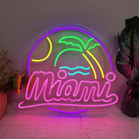 Miami with Palm | Bar Neon Sign | Neonoen