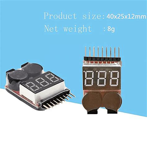 1-8S светодиодный индикатор напряжения Lipo проверки Тестер низкого ...