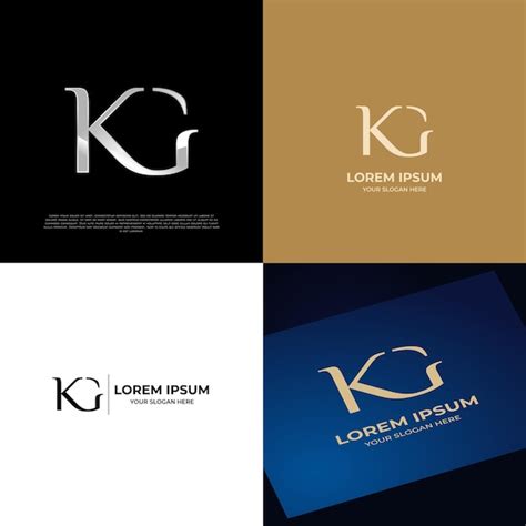 Logotipo Inicial Kg Letras Tipograf A Moderna Vector Premium