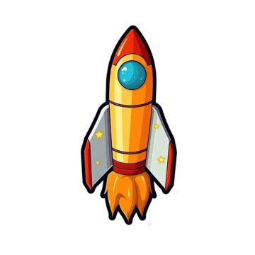 Rocket Space Sticker Clipart Isolated Png PNG Transparent Image And