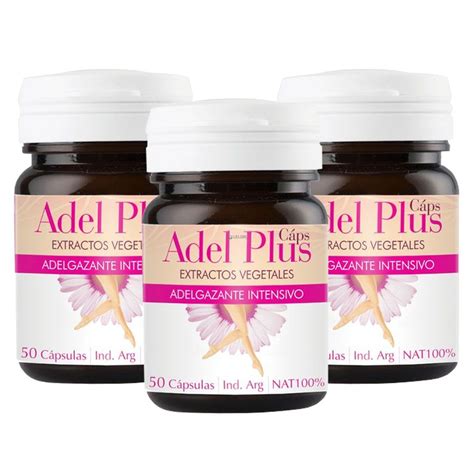 Pack 3 Natier Adel Plus X 50 Cápsulas Adelgazante Farmacia Leloir