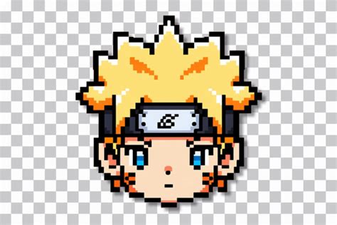 Naruto Uzumaki Pixel Head Png Sticker Free Transparent