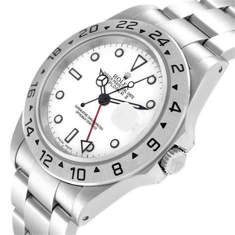 Rolex Explorer Ii 40mm White Dial Steel Mens Watch 16570 For Sale At 1stdibs