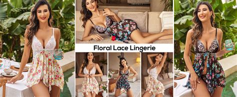 Avidlove Women Lace Lingerie Front Closure Babydoll V Neck Nightwear Sexy Chemise Nightie At