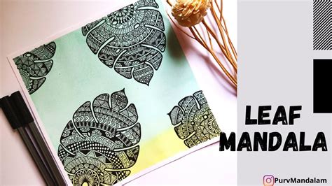 Leaf Mandala Art Zentangle Leaf Design Leaf Mandala Doodle