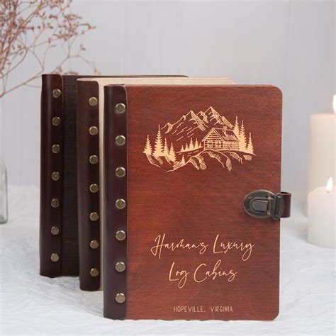 Personalized Wooden Airbnb Guest Book Etsy