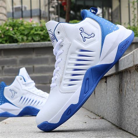 Professional Basketball Shoes Mens Sneakers White Blue 7