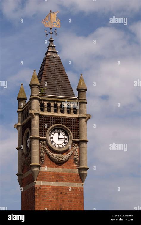 Victorian Town Clock in High Street Redcar, North Yorkshire Stock Photo ...