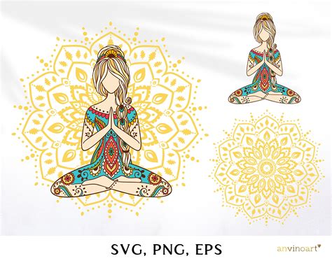 Yoga Mandala Svg Yoga Svg Yoga Clipart Png Meditation Lotus Etsy