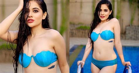 Urfi Javed Emerges Out Of The Pool In Blue Bikini And Shows Off Her