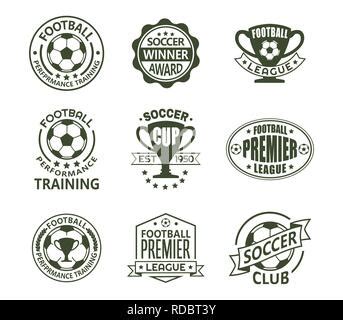 Icon Set Of Ball For European Football Soccer Symbol Sign Stock