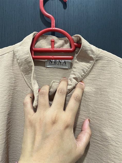 Nena Blouse In Nude Women S Fashion Tops Blouses On Carousell