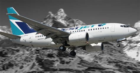 Pmdg 737 600 Westjet C Gwsj Maple Leaf Logo For Microsoft Flight