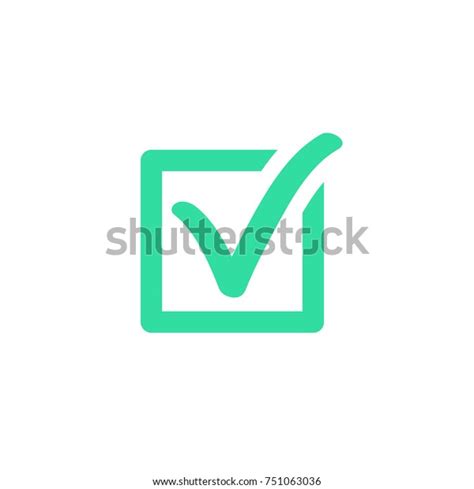 Green Check Mark Box Vector Icon Stock Vector Royalty Free 751063036