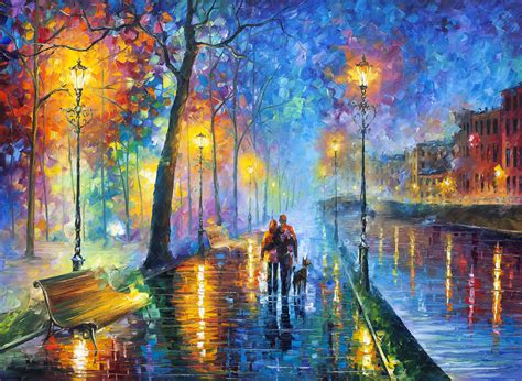 Leonid Afremov Umbrella Wallpaper