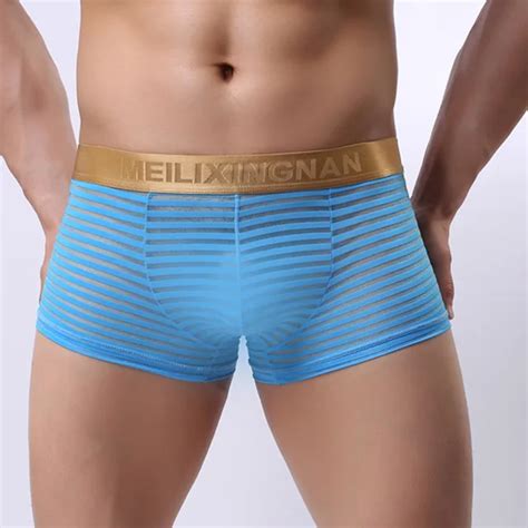 Hot Koop Boxer Mannen Underwear Heren Ondergoed Transparant Sexy Hip Hugger Mannen Boxer