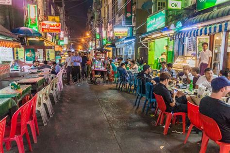 Yangon Myanmar December 15 2016 Street Food On 19th Street In