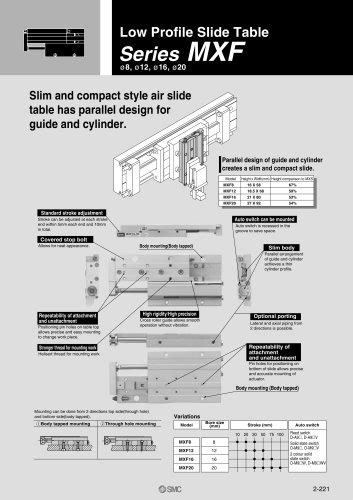 MXH Series SMC PDF Catalogs Technical Documentation Brochure