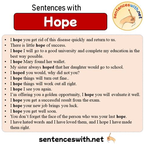 Sentences With Hope 15 Sentences About Hope In English Sentenceswith Net