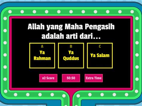 Kuis Asmaul Husna Ya Jabbar Maha Gagah Gameshow Quiz