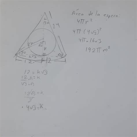 Calcule El Rea De La Superficie Esf Rica Inscrita En Un Cono