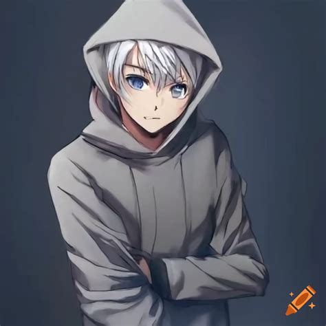 Anime Style Illustration Of A Silver Haired Male Waving Hello