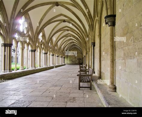 In The Cloisters Of Salisbury Cathedral Hi Res Stock Photography And