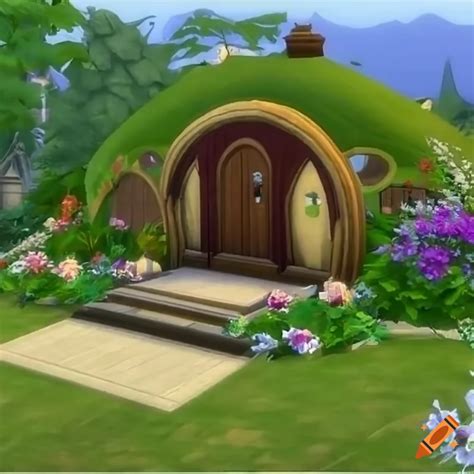 Hobbit House With Colorful Flowers In The Sims On Craiyon