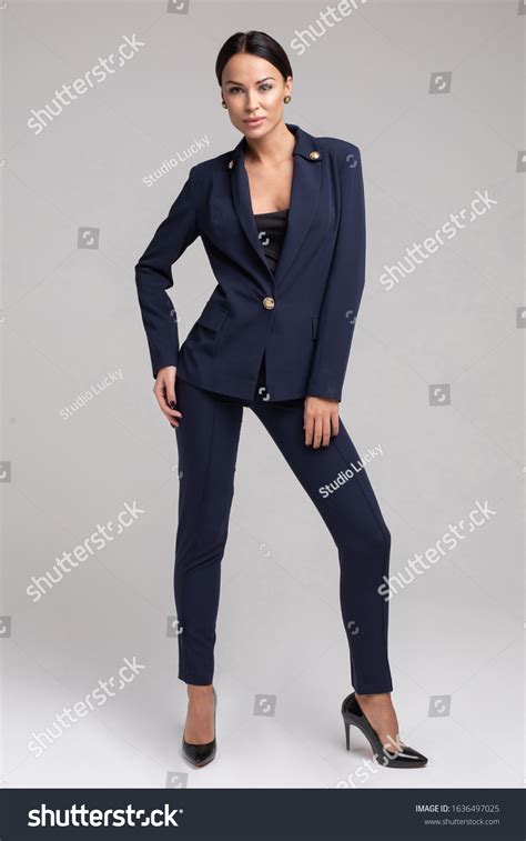 Full Length Portrait Stunning Brunette Make Stock Photo 1636497025 Shutterstock