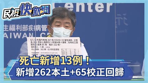 快新聞／今添13死！新增262本土65校正回歸 總計327例－民視新聞 Youtube