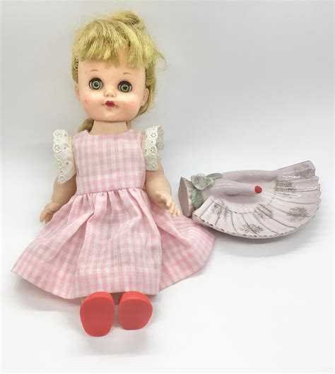 Vintage 1960s Eegee Doll Cute Pink Gingham Dress Red Shoes Etsy