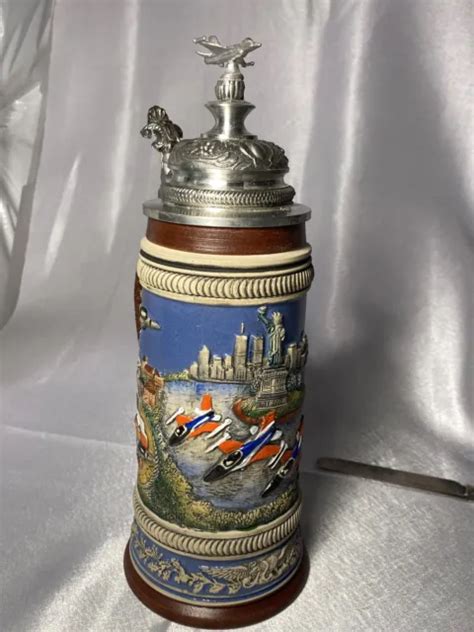 VERY RARE VINTAGE F 16 Lidded German Beer Stein Limited Edition 291