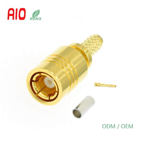 Ohm Brass Gold Plated Crimp Smb Straight Female Jack Rf Coaxial