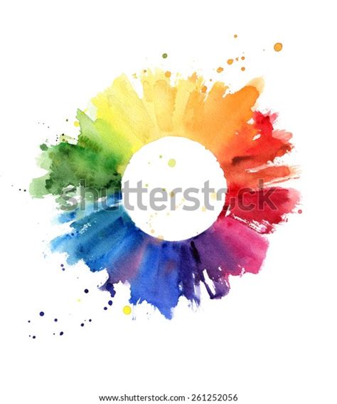 Handmade Color Wheel Watercolor Illustration Stock Illustration 261252056