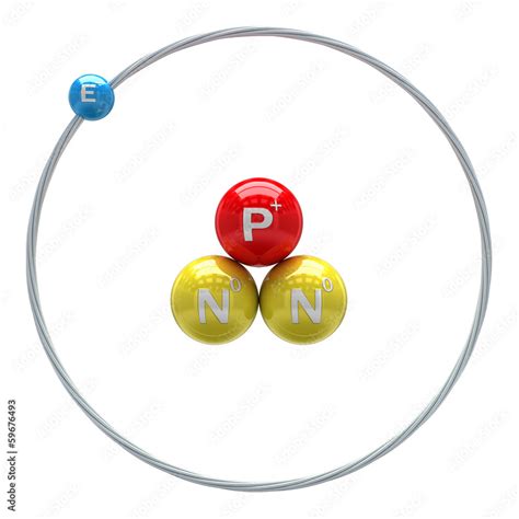 Tritium atom on white background Stock-Illustration | Adobe Stock