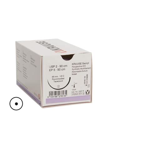 Kruuse Sacryl Suture Usp 2 90 Cm 48 Mm ½c Rb