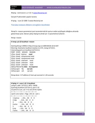 Hping Kullanarak A Ke If Al Malar Pdf