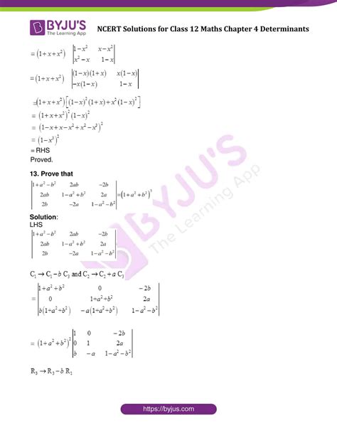 NCERT Solutions Class 12 Maths Chapter 4 Determinants