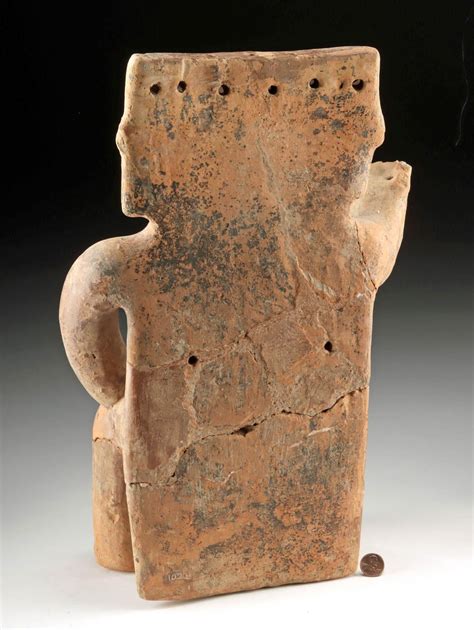 Lot Quimbaya Pottery Slab Figure Nude Phallic Male