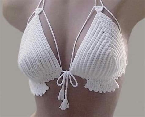 Sexy Bikini Top White Crochet Topcrochet Bikini Top Etsy Artofit