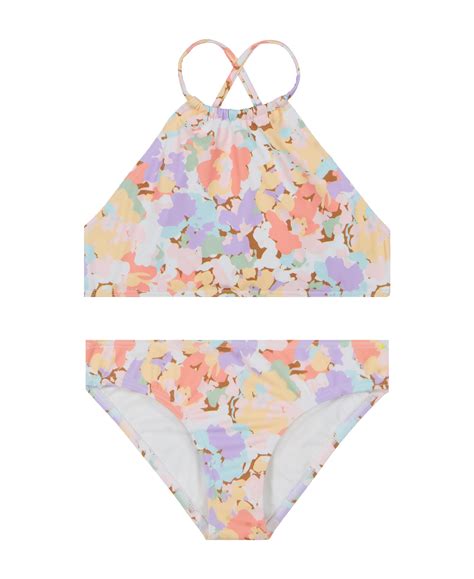 Billabong Girls Two Piece Bikini Swimsuit Set UPF 50 Sun Protection Quick Dry Bathing Suit