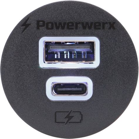 Powerwerx Panel Mount Combination Usb Qc And Usb Type C Qc W