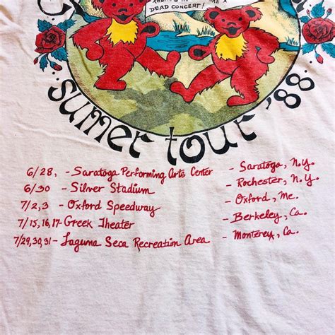 80s Grateful Dead T Shirt The Grateful Dead 1988 Summer Tour Tee Dead Head Concert Tee Single