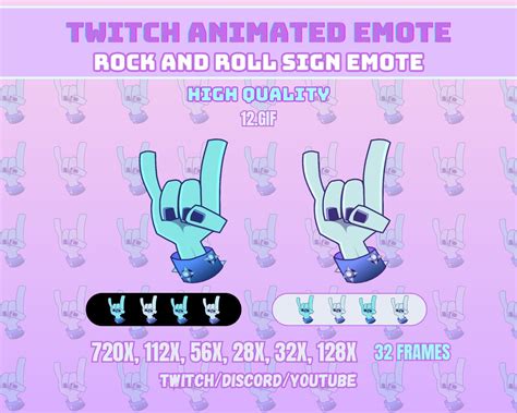 Rock And Roll ANIMATED Emote Sign Twitch Emote Animated Rock Emotes