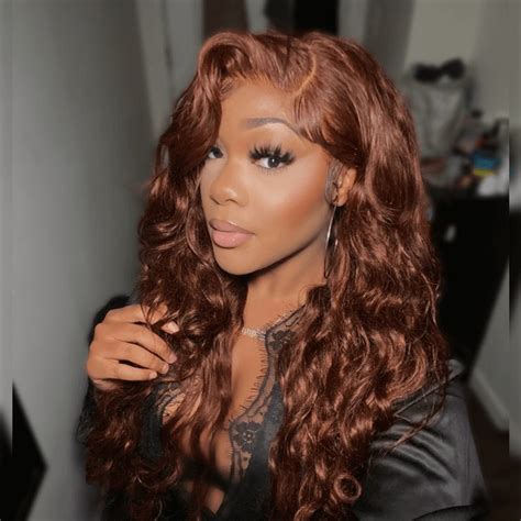 Beautyforever 33B Auburn Wig Body Wave 4x4 Lace Closure Wigs Human Hair