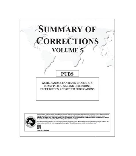 Summary of Corrections: Volume 5 - World and Ocean Basin Charts, US...